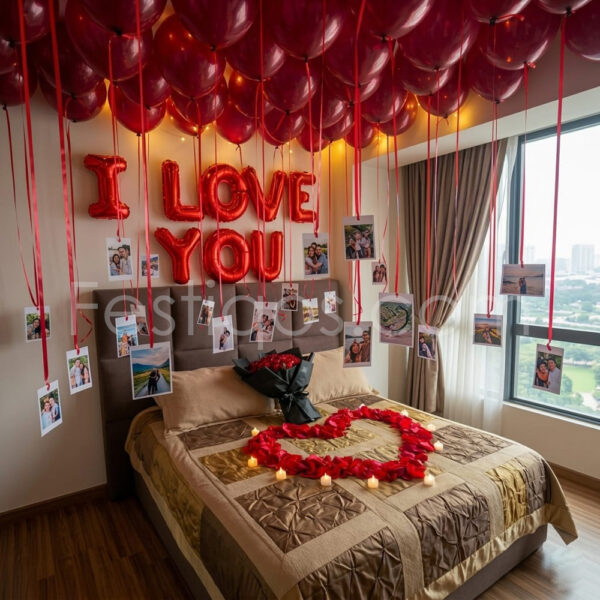 Decoración express con globos para Habitación romántica en Cusco